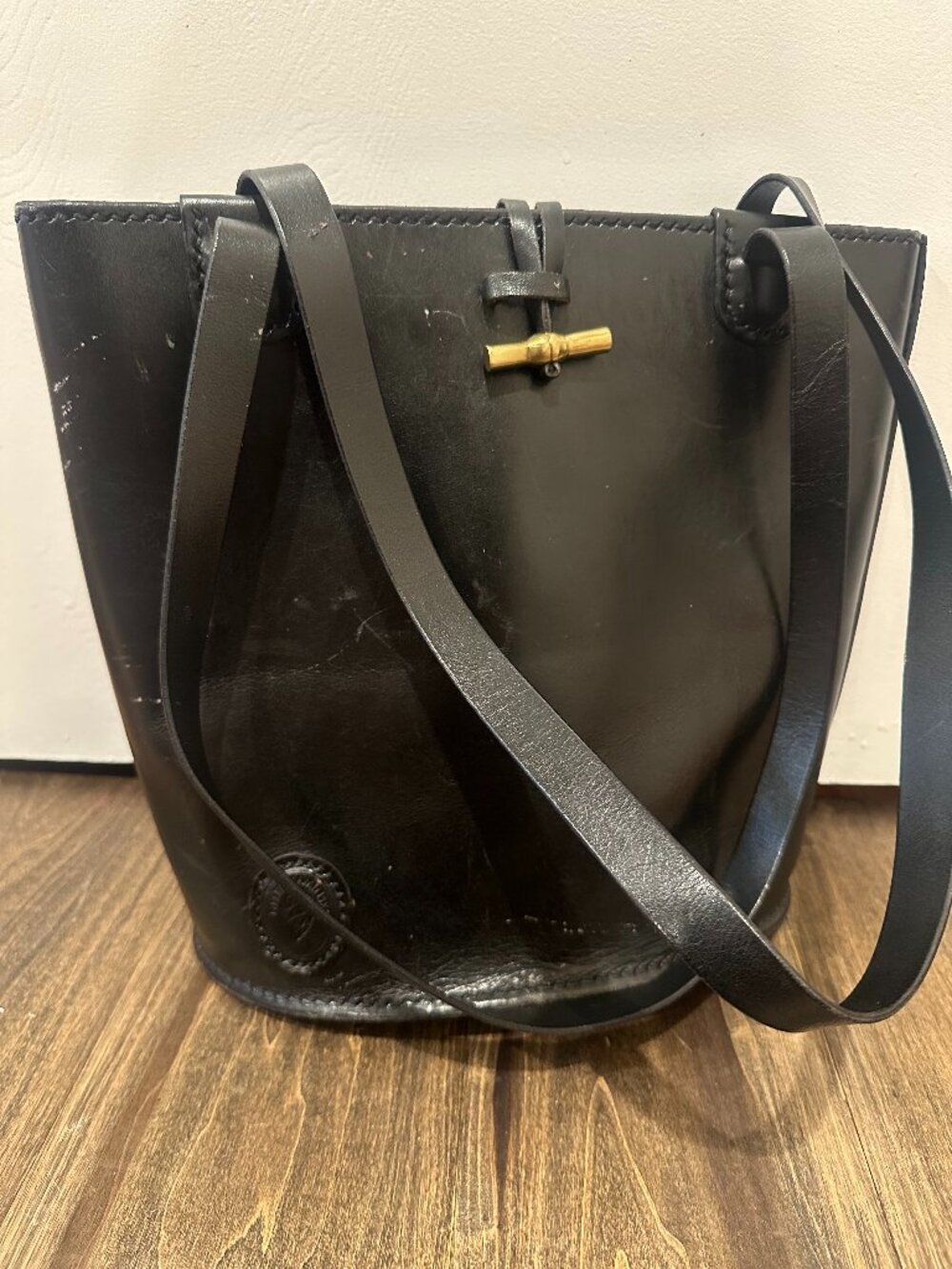 Helen Kaminski Black Leather Shoulder Handbag Purse Designer Classic